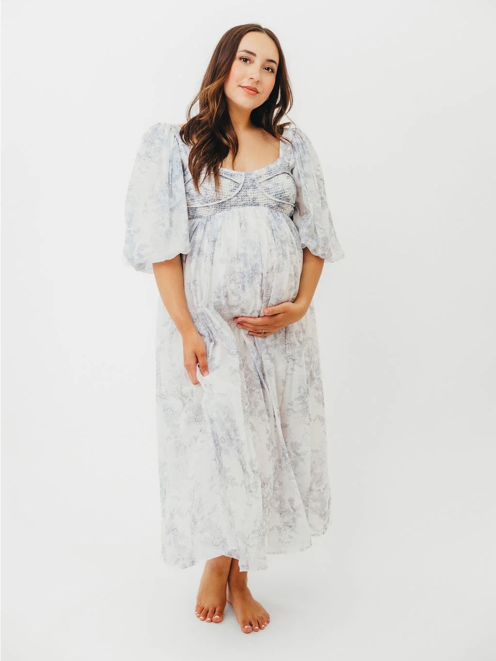 Worth Collective Harlow Maxi Dress in Light Blue Floral
